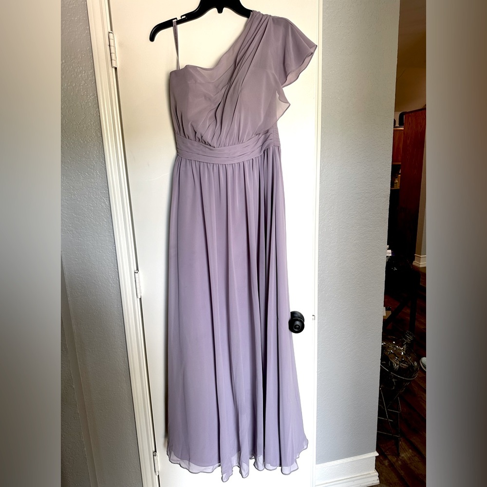 Mori Lee One Shoulder Flowy Bridesmaid Gown